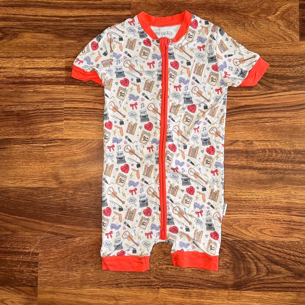 Little Loves and Co Bamboo Shortie Pajamas Taylor Swift The Tortured Poets 2T